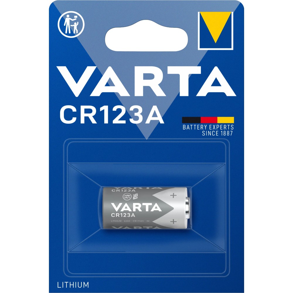 Baterie foto litiu Varta CR123A, cilindric, 3V
