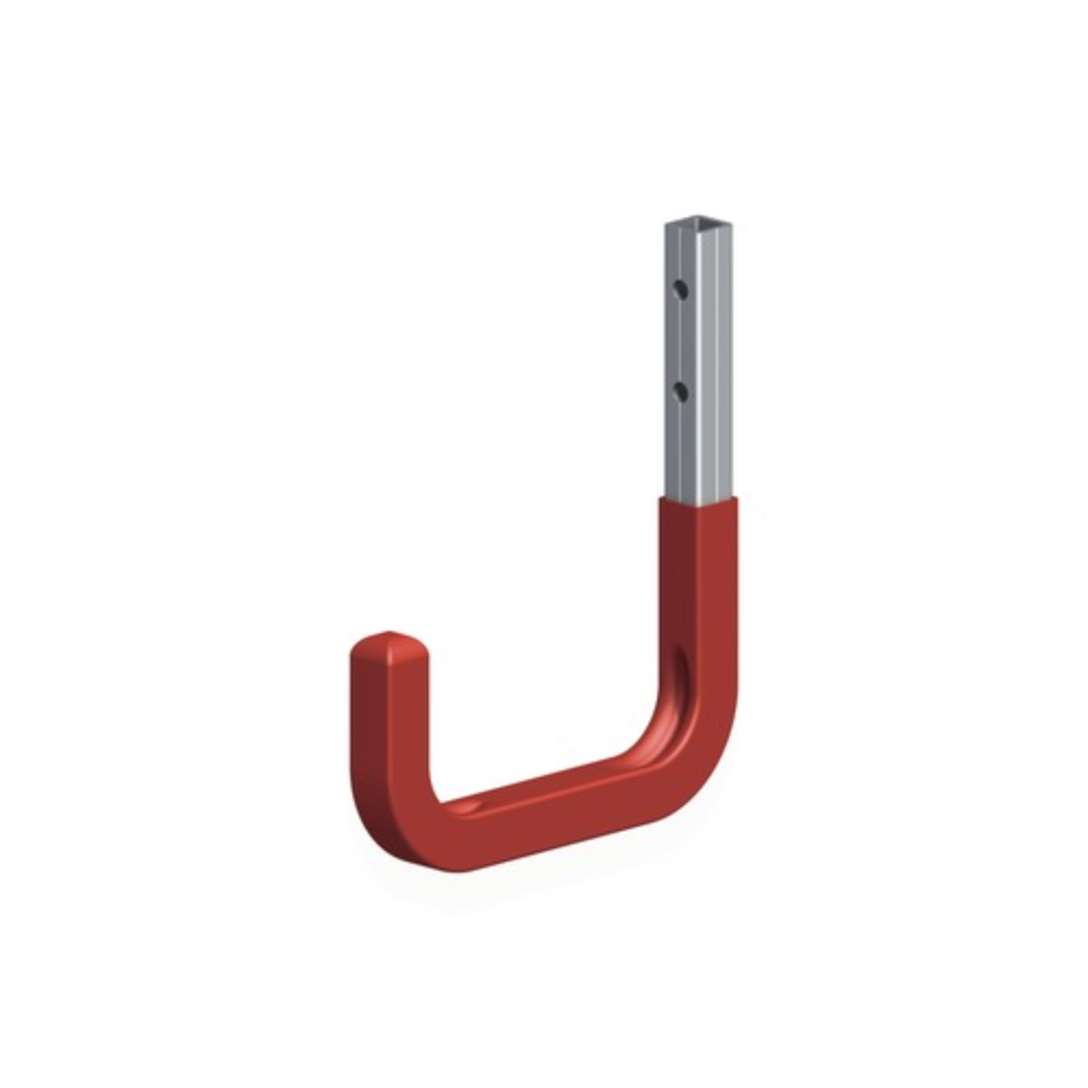 Carlig de perete, tip L, aluminiu, rosu, 115 x 140 mm