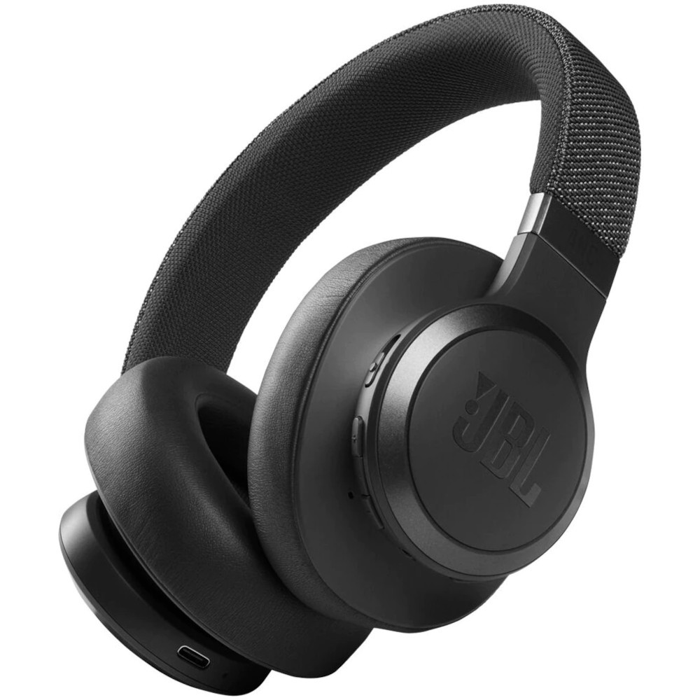 Casti audio Over-Ear JBL Live 660NC, Noise Cancelling, Bluetooth, Asistent Vocal, Pliabil, Hands-free, Multi pairing, Negru