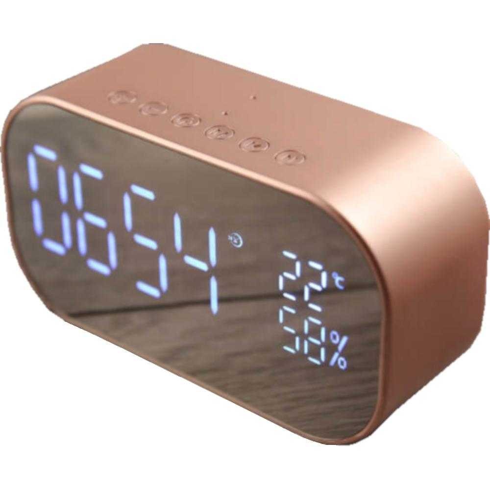 Ceas cu radio Akai ABTS-S2, Alarma, Calendar, USB, Auriu