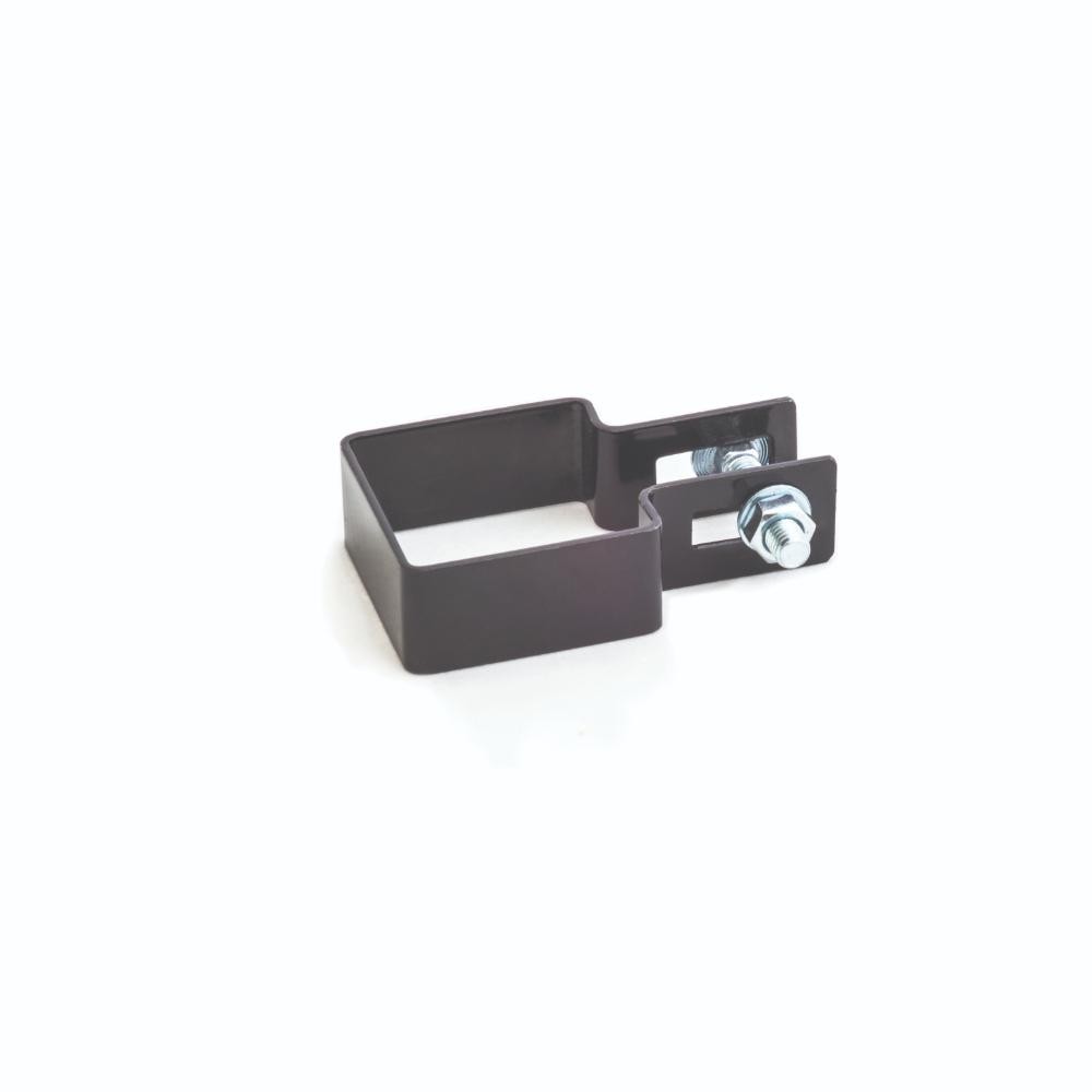 Clema prindere capat gard, otel galvanizat, negru RAL9005, 50 x 50 mm
