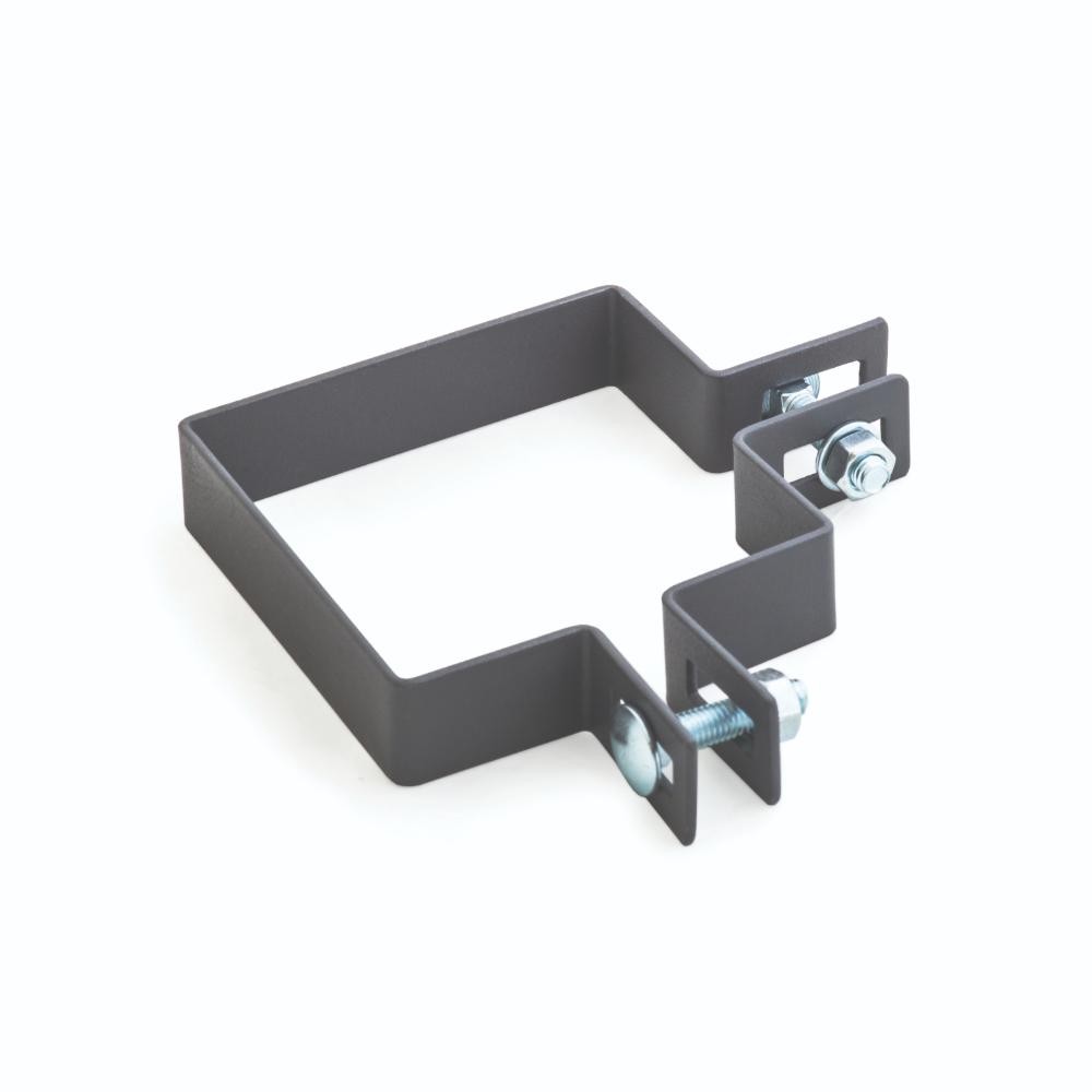 Clema prindere colt gard din otel galvanizat, gri RAL 7016, 70 x 70 mm