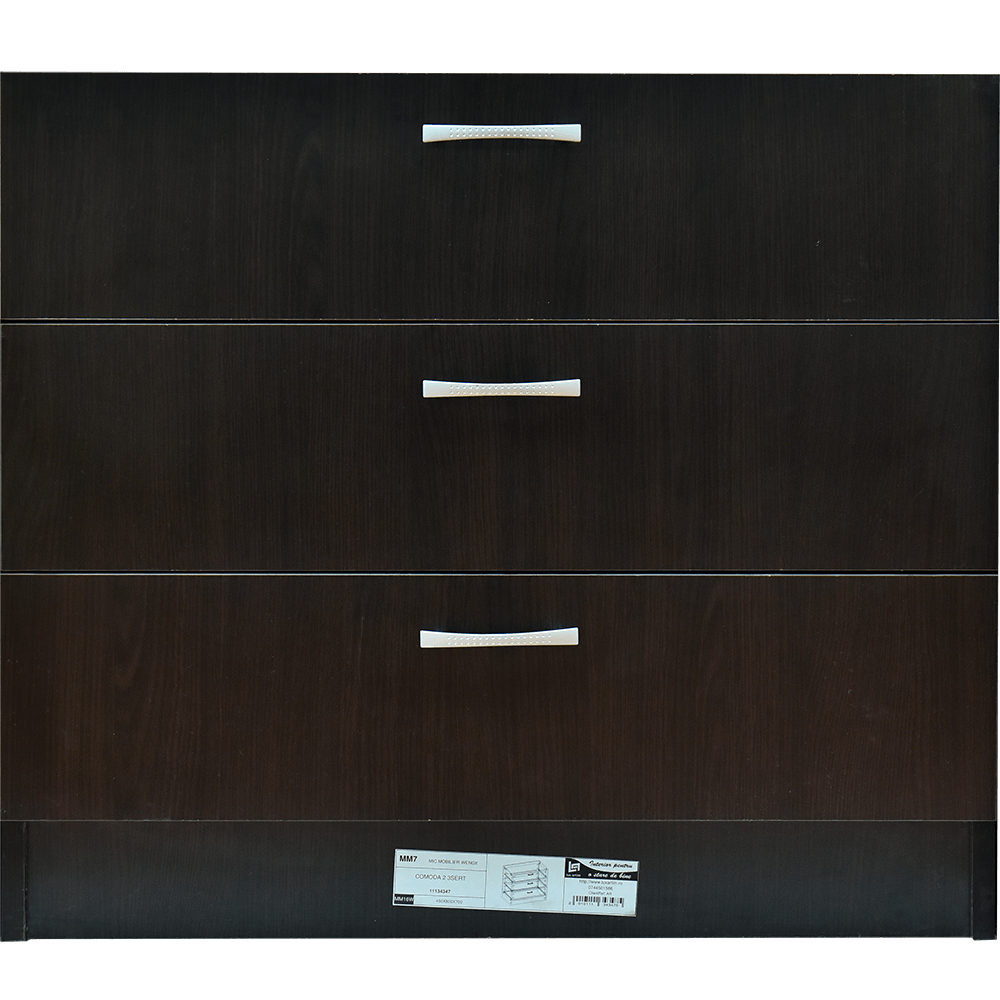 Comoda 3S pal melaminat, wenge, 45 x 80 x 70 cm