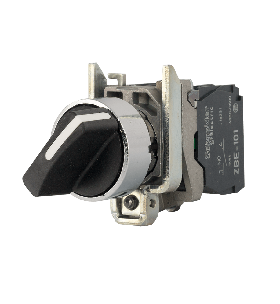 Comutator selector Schneider XB4BD25, pozitie 1NO+1NC, 10A, 600 V