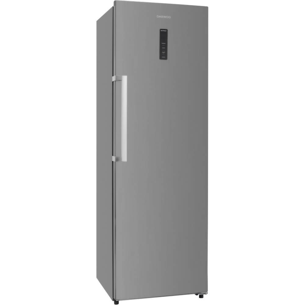Congelator vertical Daewoo FZ-359HEX, 274 l, NoFrost, 7 sertare, Display LED, Usa reversibila, Clasa E, H 185 cm, Argintiu