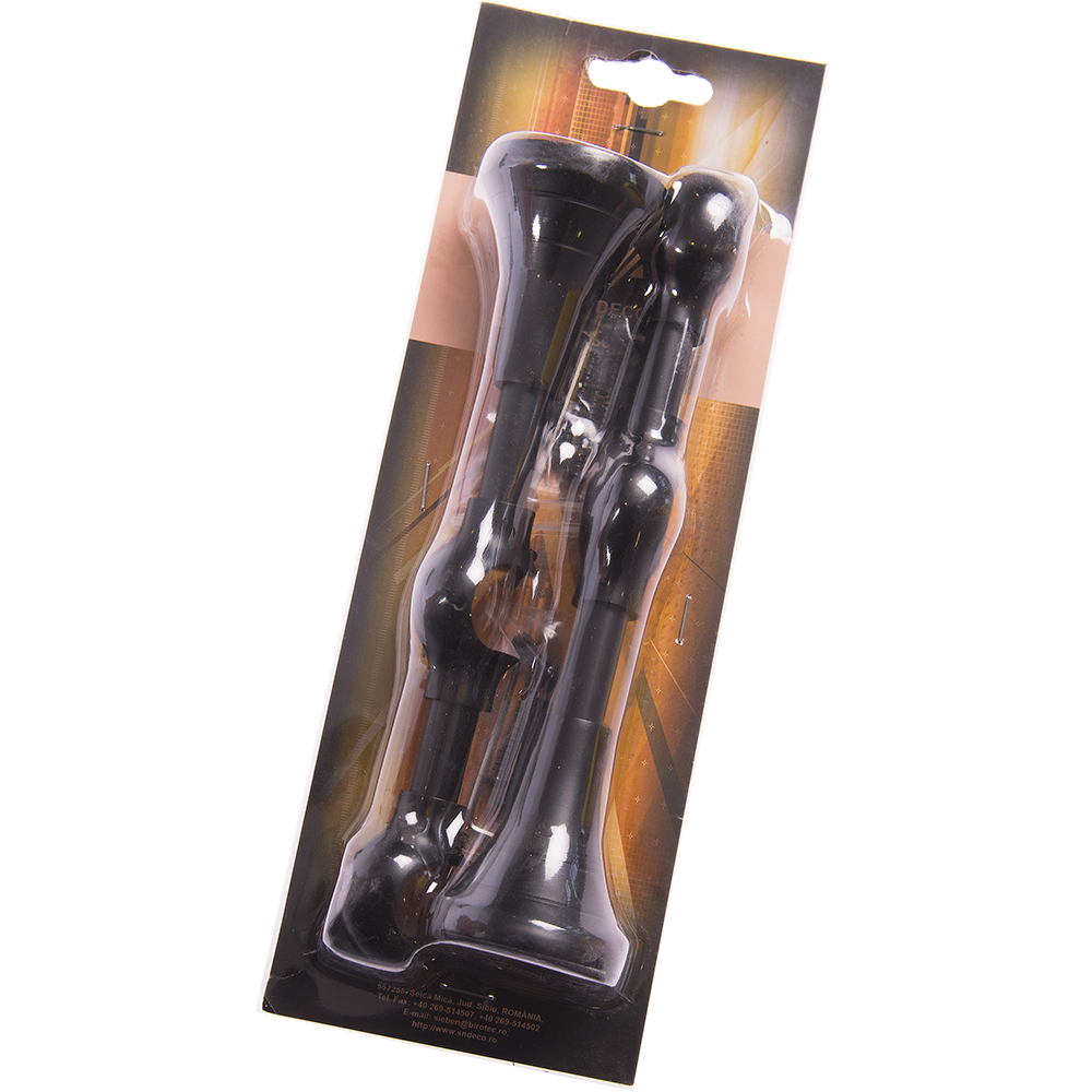 Consola galerie fier forjat Sndeco, dubla, cu suport, deschisa, 20 mm, negru, set 2 buc