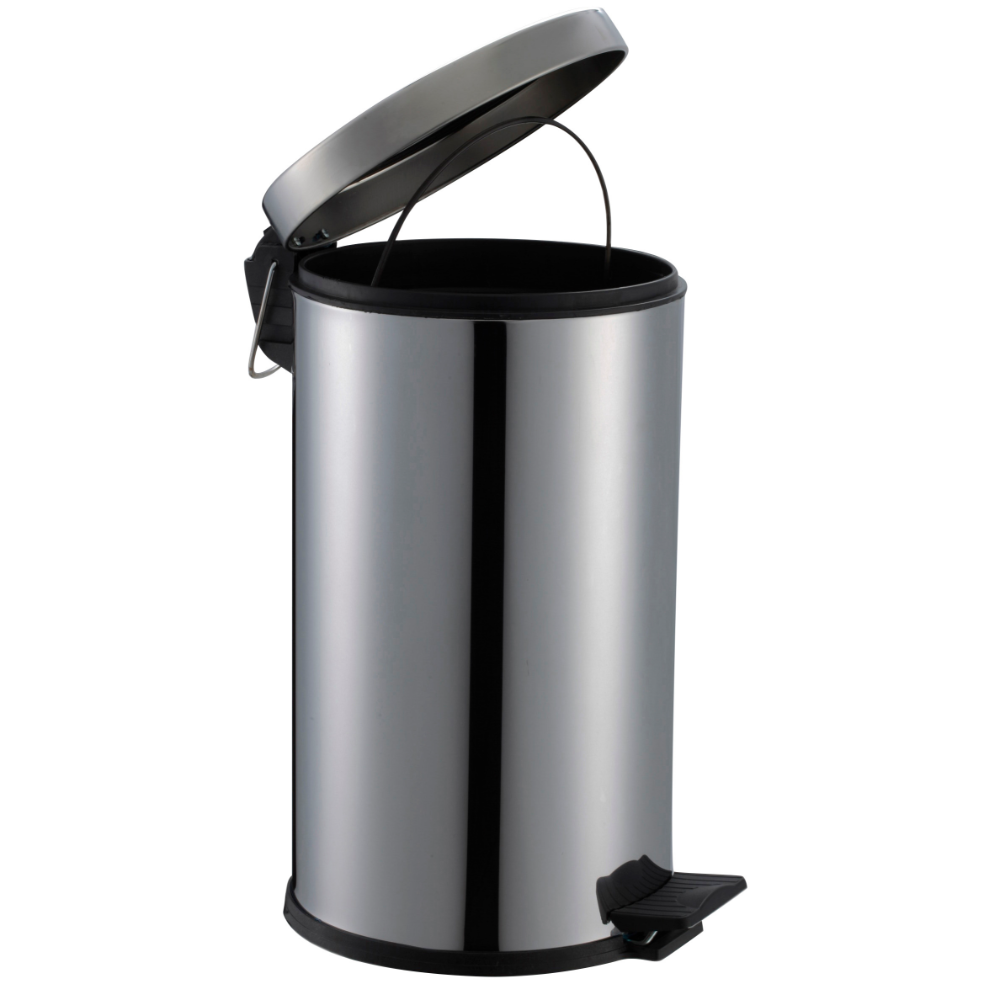 Cos gunoi cu pedala, metal, argintiu, 5 l