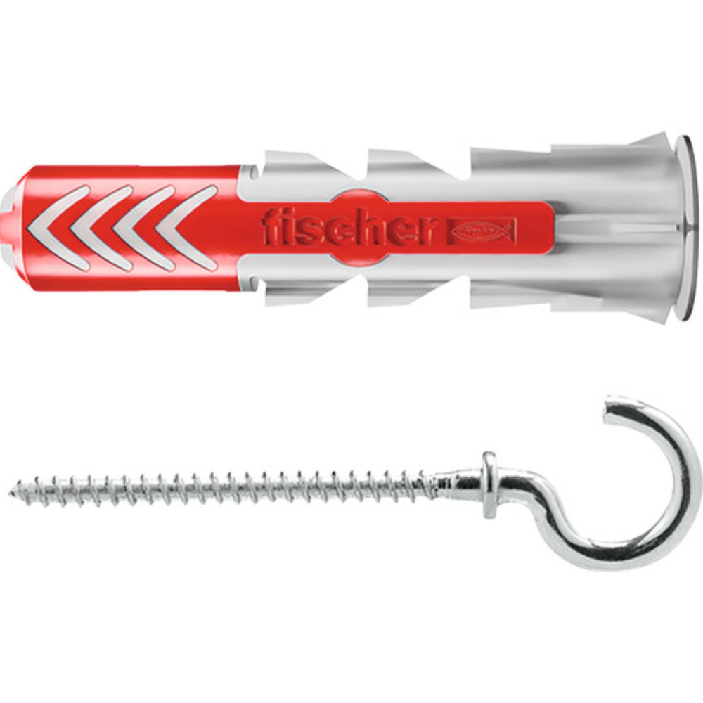Diblu cu surub cap carlig Fischer Duopower, nylon, 8 x 40 mm, 4 bucati