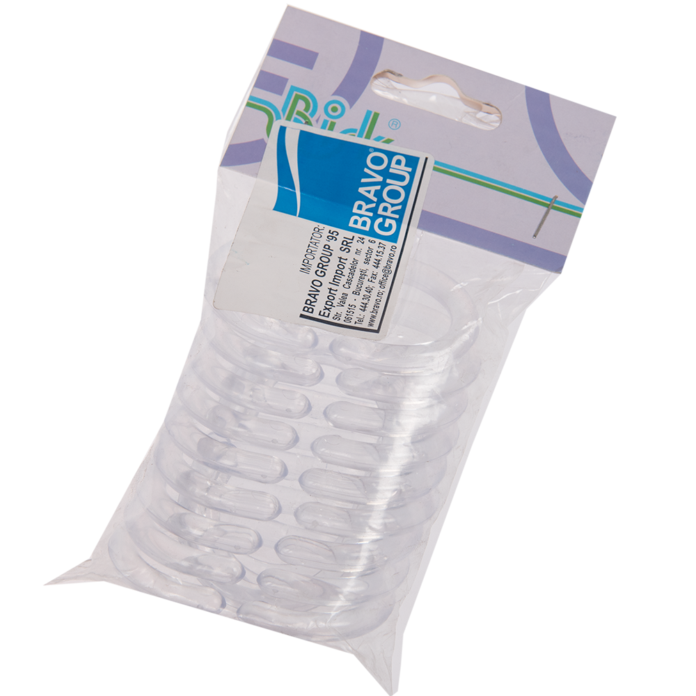 Inele perdea dus, transparent, 12 buc