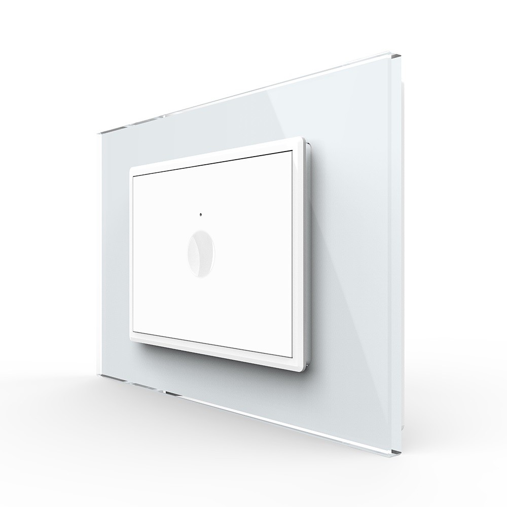 Intrerupator simplu cu touch Livolo cu rama din sticla, standard Italian &#8211; Serie noua