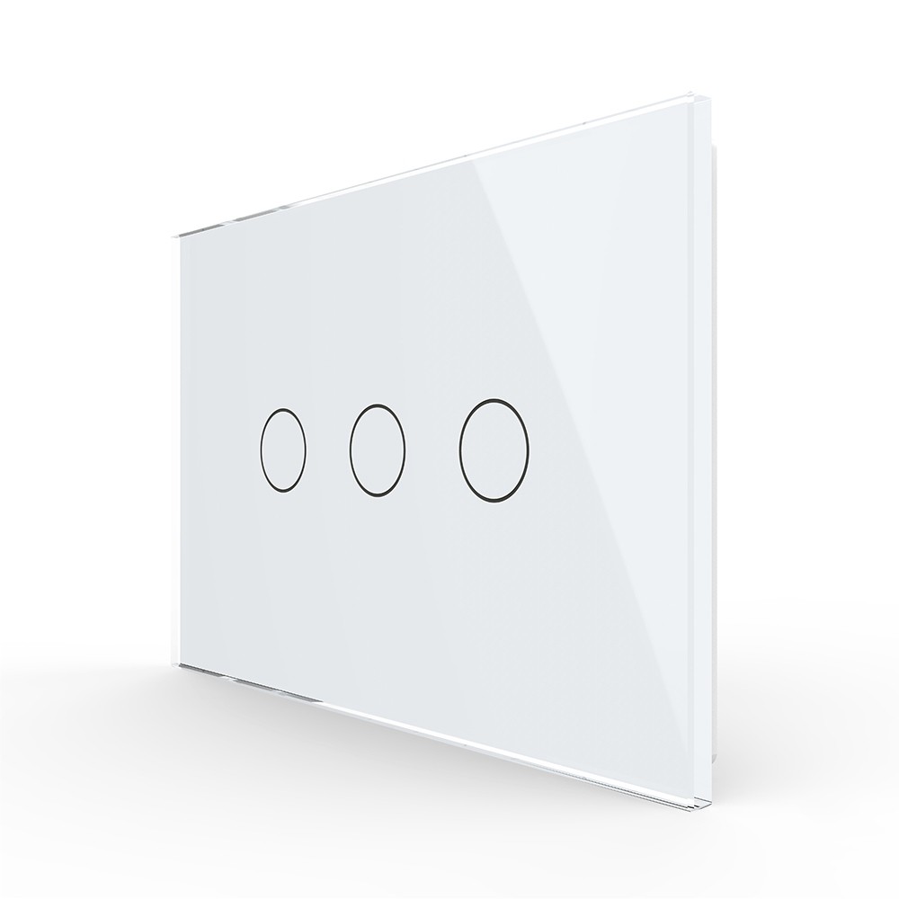 Intrerupator triplu cu touch Livolo din sticla, standard italian &#8211; Serie noua