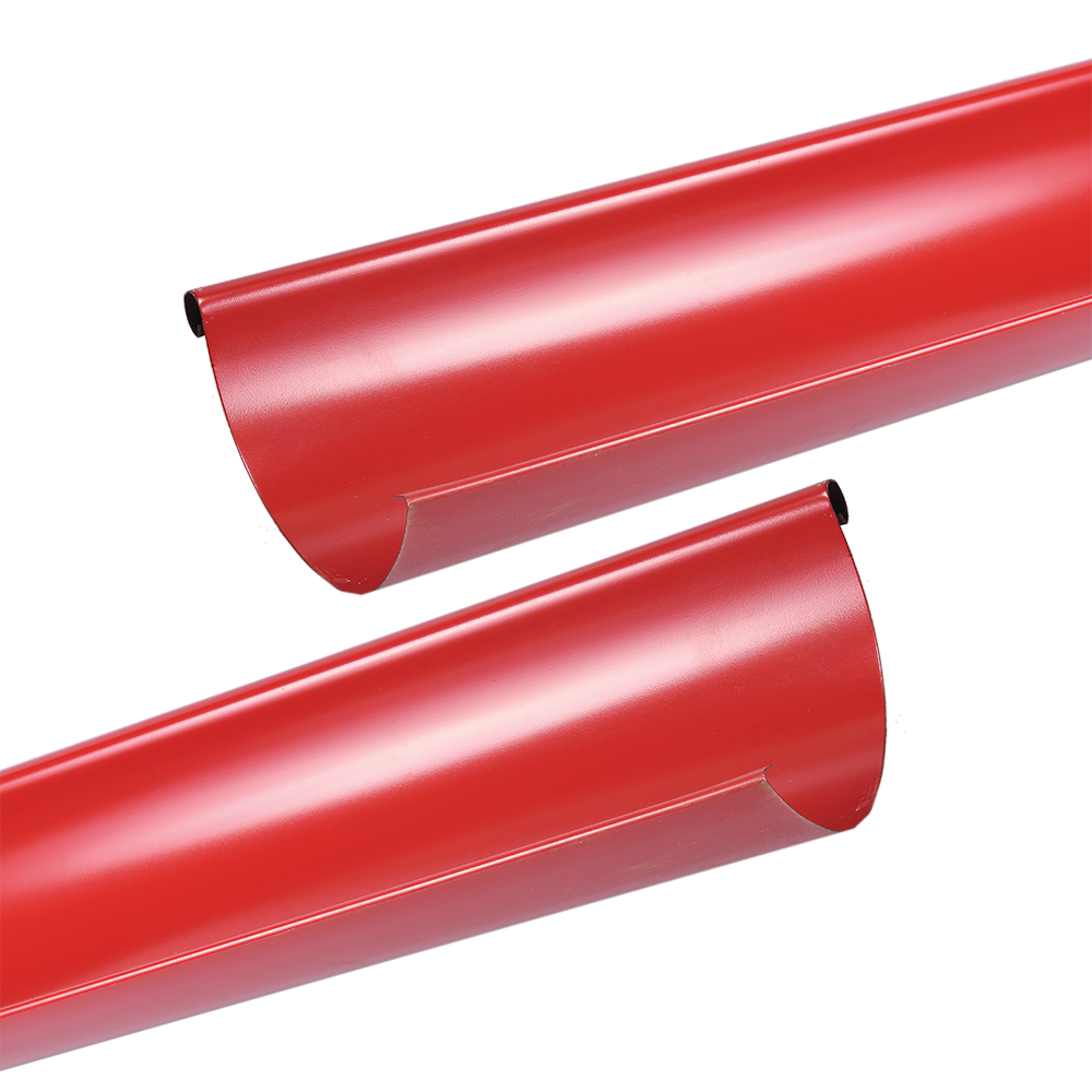 Jgheab metalic, 125 mm, rosu RAL 3011, L= 4 m