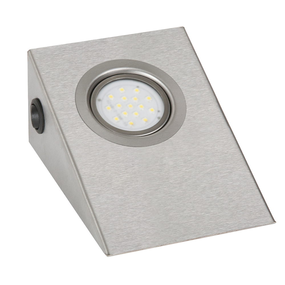Lampa LED Lotis cu forma prisma triunghiulara, alb, finisaj inox