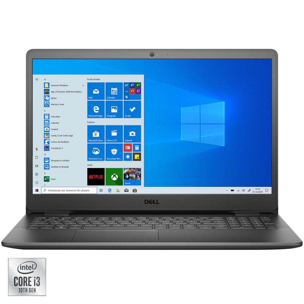 Laptop Dell Inspiron 3501, Intel Core i3-1005G1, 4GB DDR4, SSD 256GB, Intel UHD Graphics, Windows 10 S