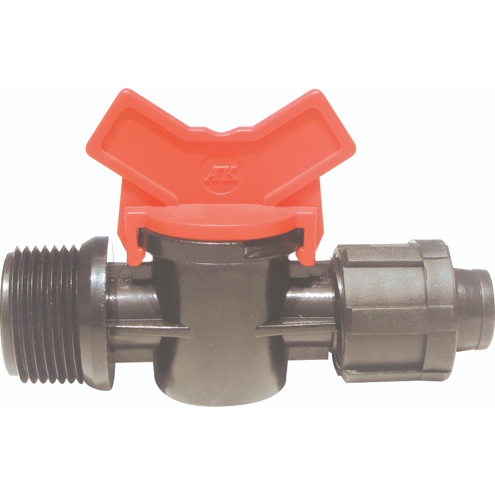 Minivana pentru tub de picurare Palaplast, cu filet exterior pentru furtun, diametru 3/4 inch x 16 mm