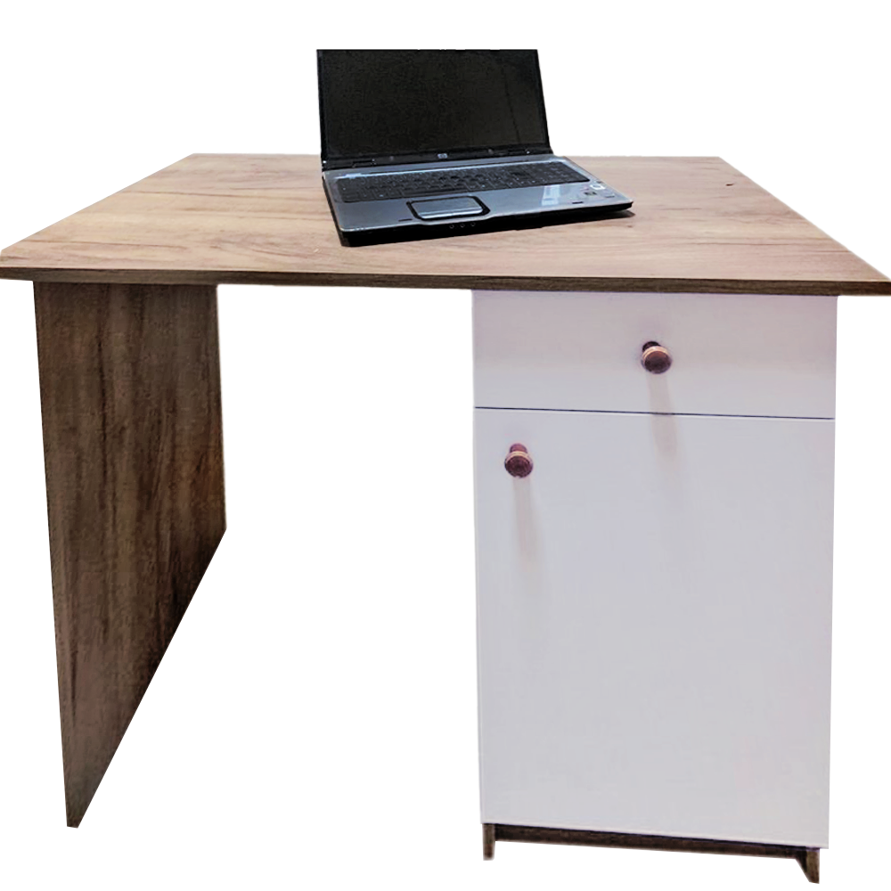 Mobilier pentru birou Mobylux Polo, stejar tabacco si alb, 1 m x 0,50 m x 0,75 m