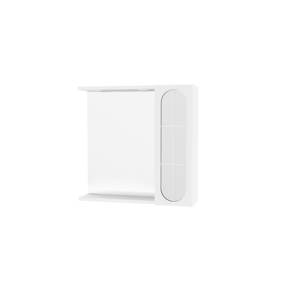 Oglinda cu dulap pentru baie Savini Due, PAL, front cu model,  alb, 57.1 x 58.4 x 15.1 cm