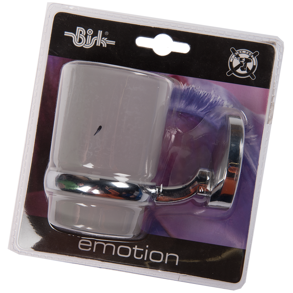 Pahar cu suport Bisk Emotion, metal/sticla, crom, 6,8 x 11 x 9,5 cm