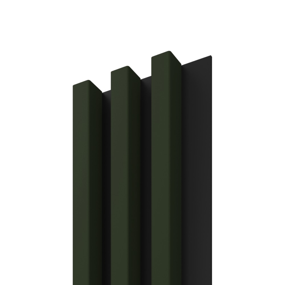 Panou decorativ Linea Slim, 3 lamele, MDF, verde/negru, interior, 265 x 15 cm