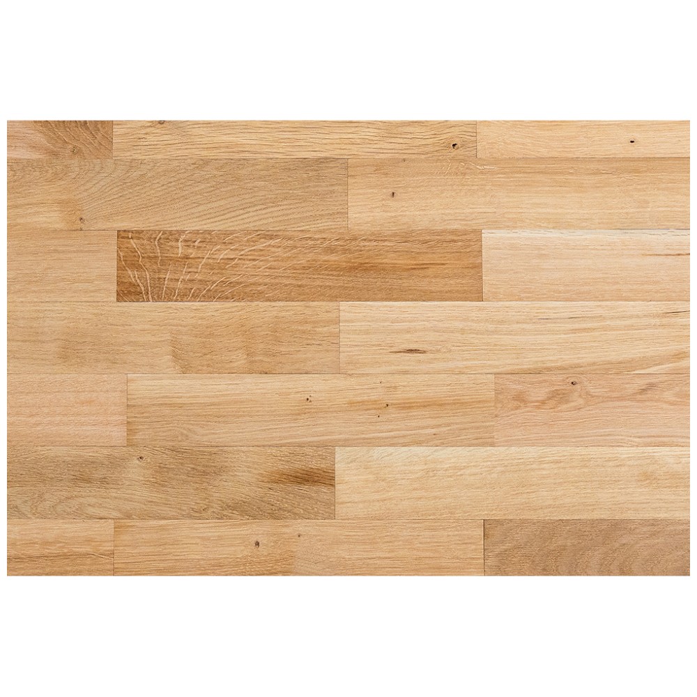 Parchet masiv 20 mm, esenta stejar, clasa AB, nuanta medie, placa stanga, 350 x 70 mm