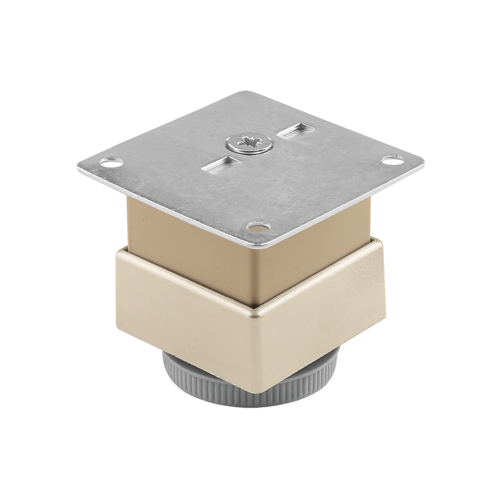 Picior mobilier, aluminiu, inox, reglabil, cu flansa de prindere patrata, 40 x 40 x 80 mm