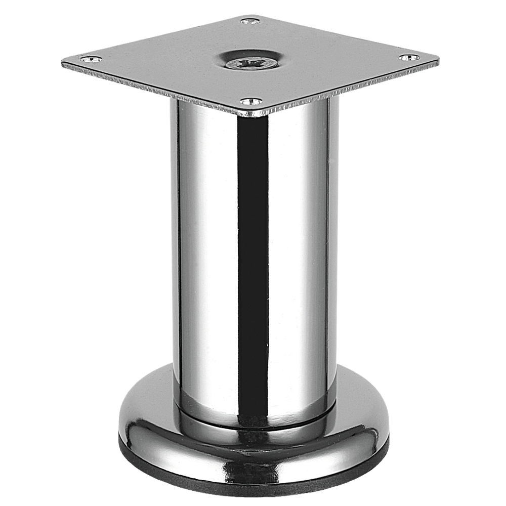 Picior rotund pentru mobila, Teko, otel, nichel periat, Ø 42 mm, H 100 mm