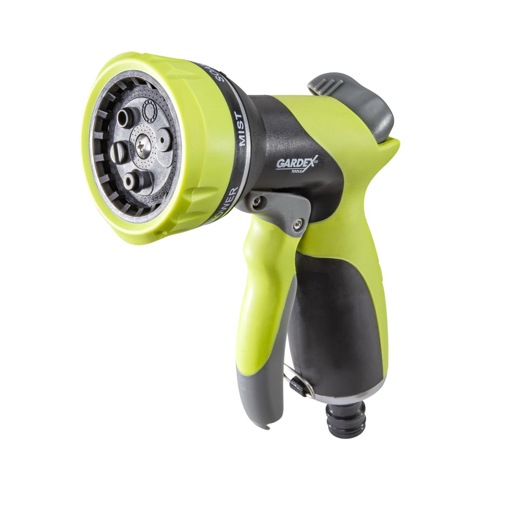 Pistol pentru stropit Gardex Tools, PVC, verde, 6 moduri pulverizare