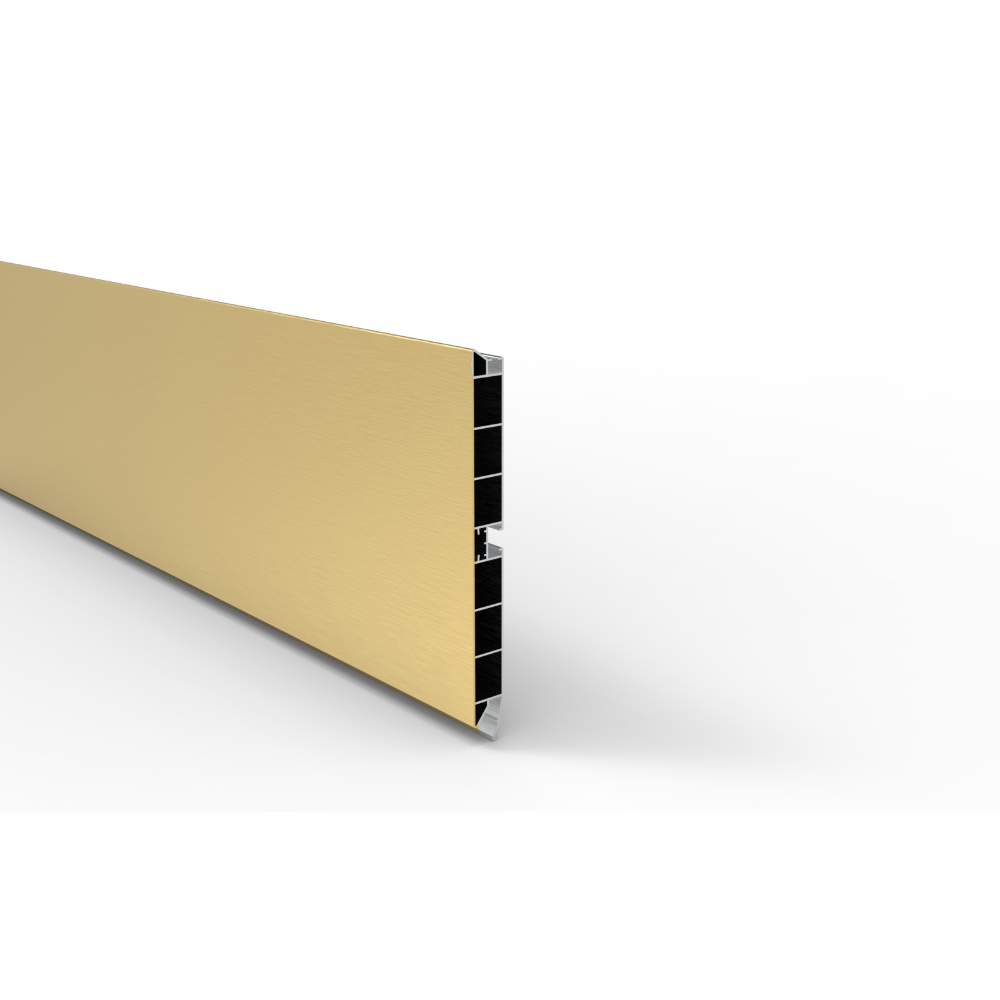 Plinta bucatarie A20, PVC cu folie de aluminiu, galben, 4000 x 150 mm 
