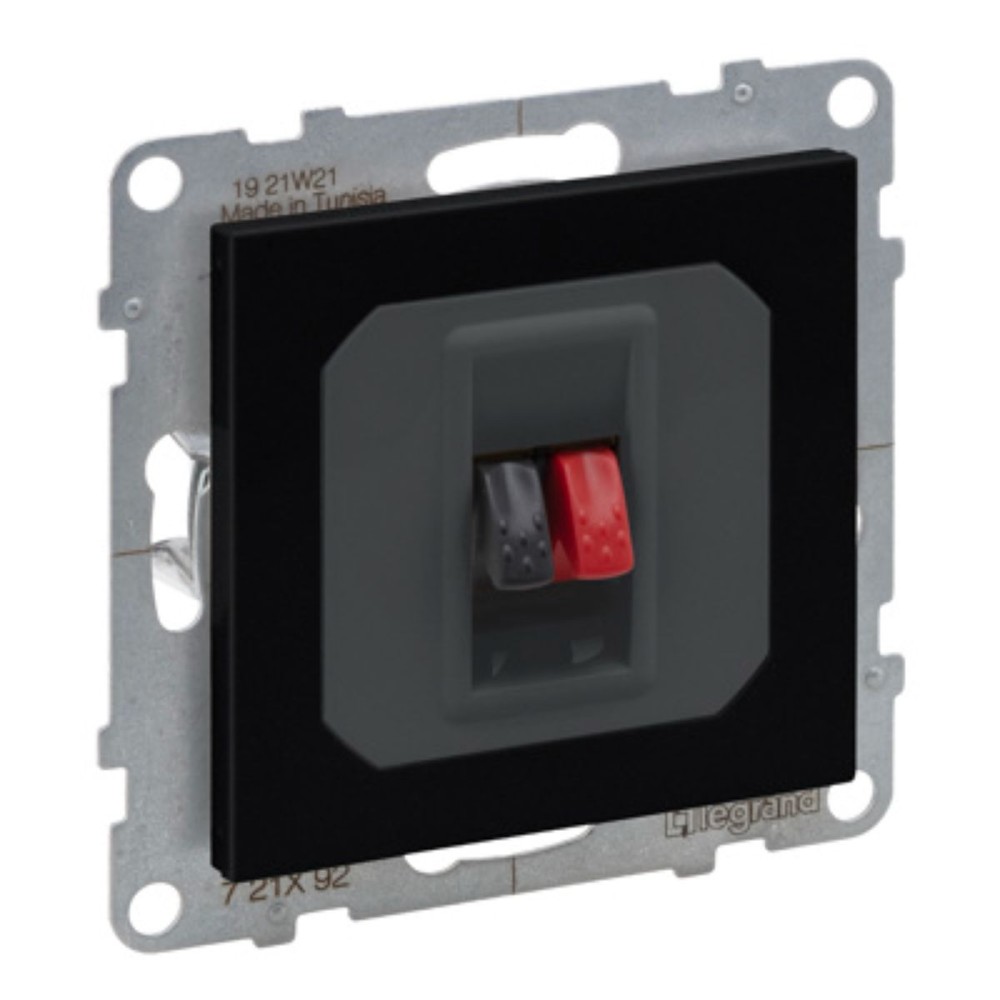 Priza cu borne Legrand, incastrata, conector difuzor, negru