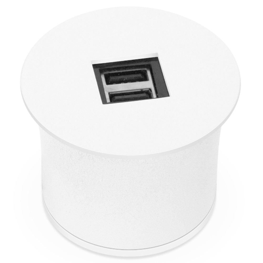 Priza USB Mirach, 2 mufe, alb, 64 x 57 mm