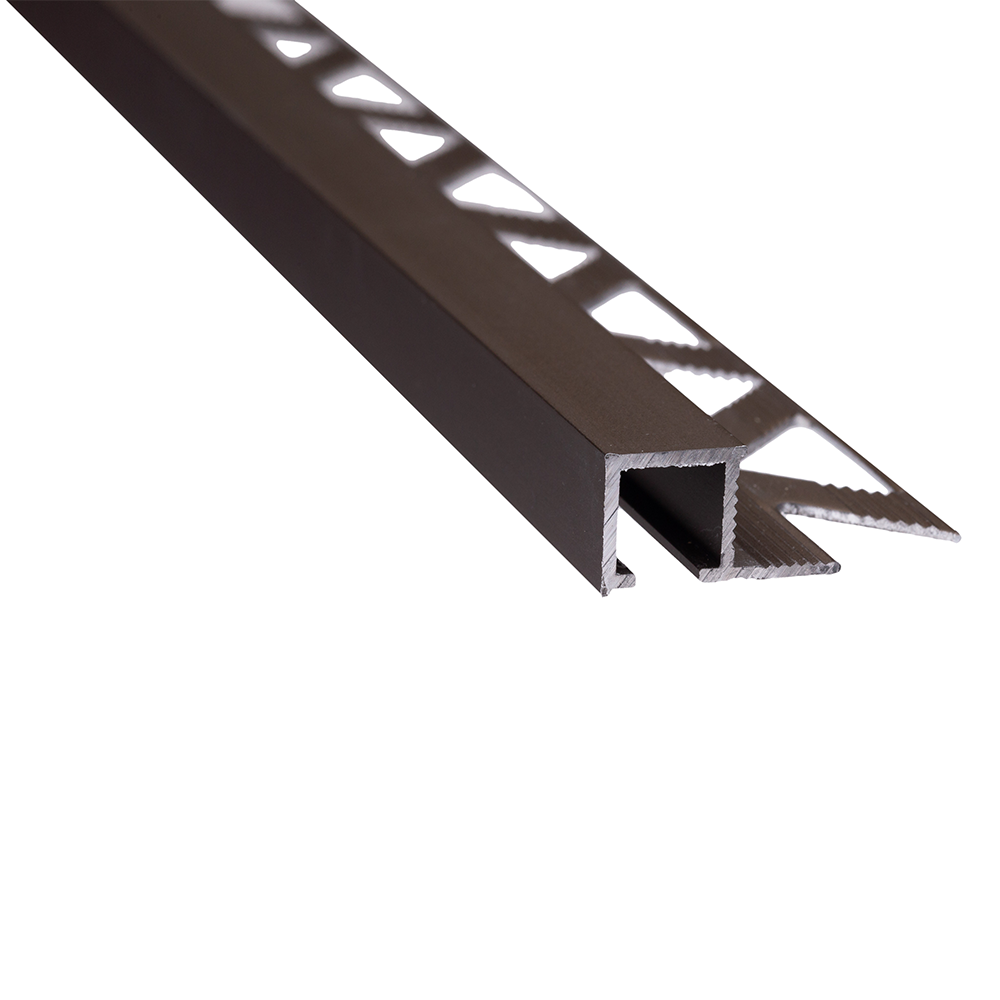 Profil de termintatie Set S88, din aluminiu, patrat, bronz, 10 mm