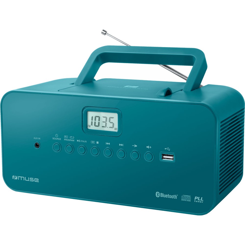 Radio CD portabil Muse M-30 BTB, Bluetooth, USB, AUX, Albastru