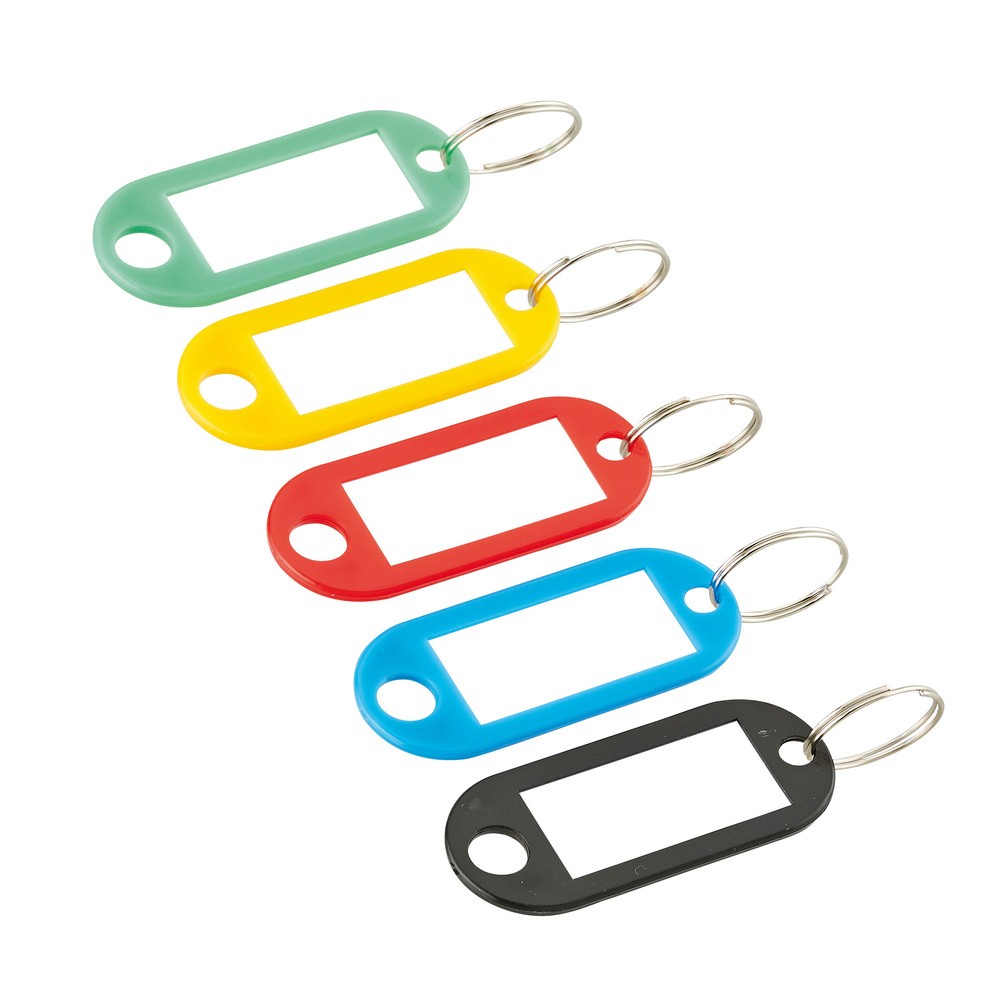 Set brecloc chei cu eticheta, PVC, multicolor, 5 bucati