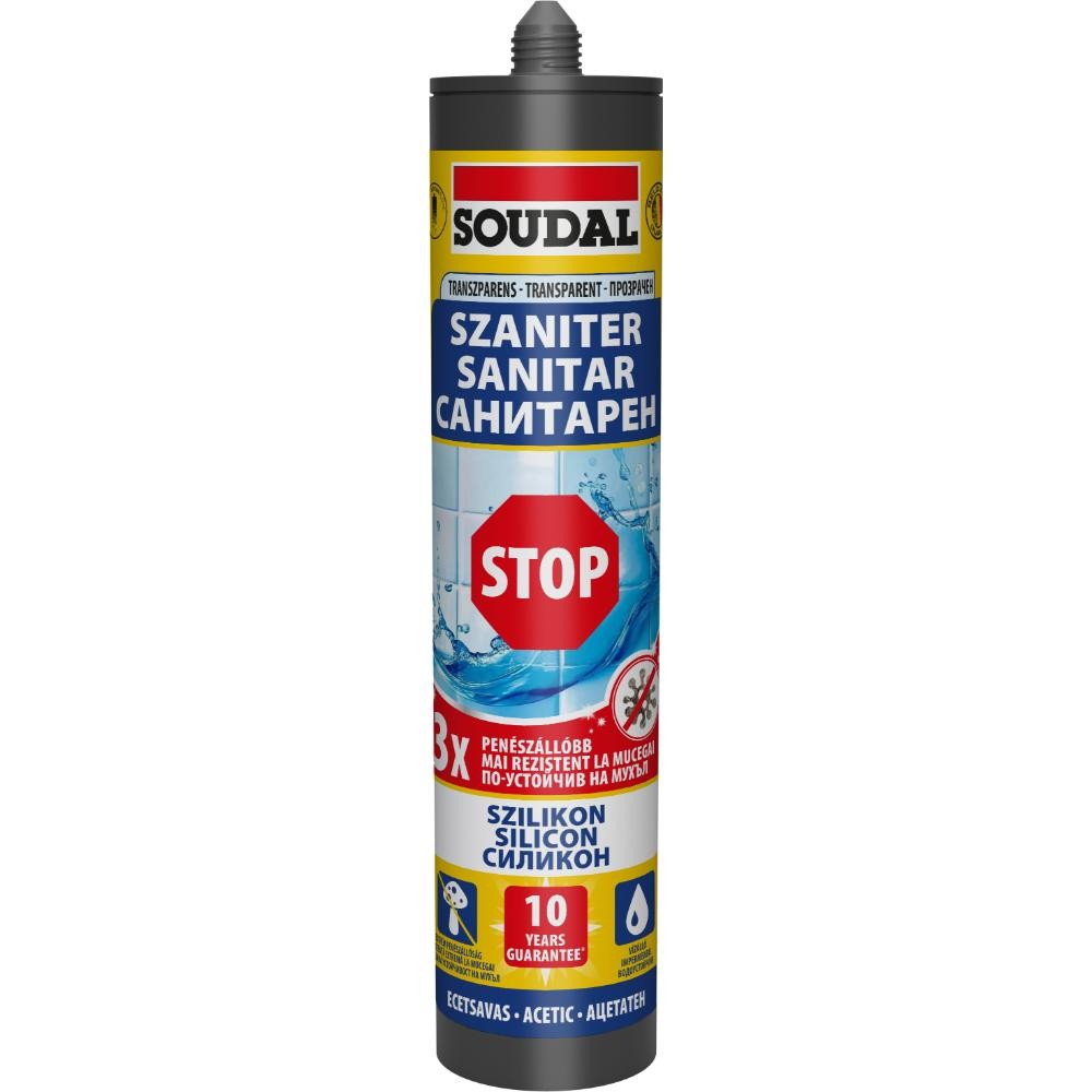 Silicon sanitar Soudal Stop, transparent, 280 ml