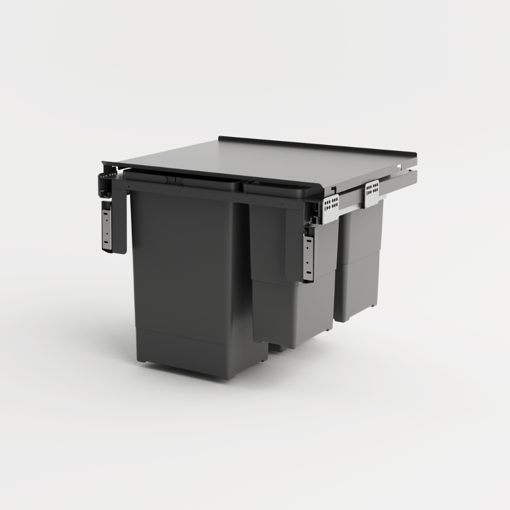 Sistem cos gunoi incorporabil H44 Compagnucci, plastic si metal, antracit, 400 mm, 48 l