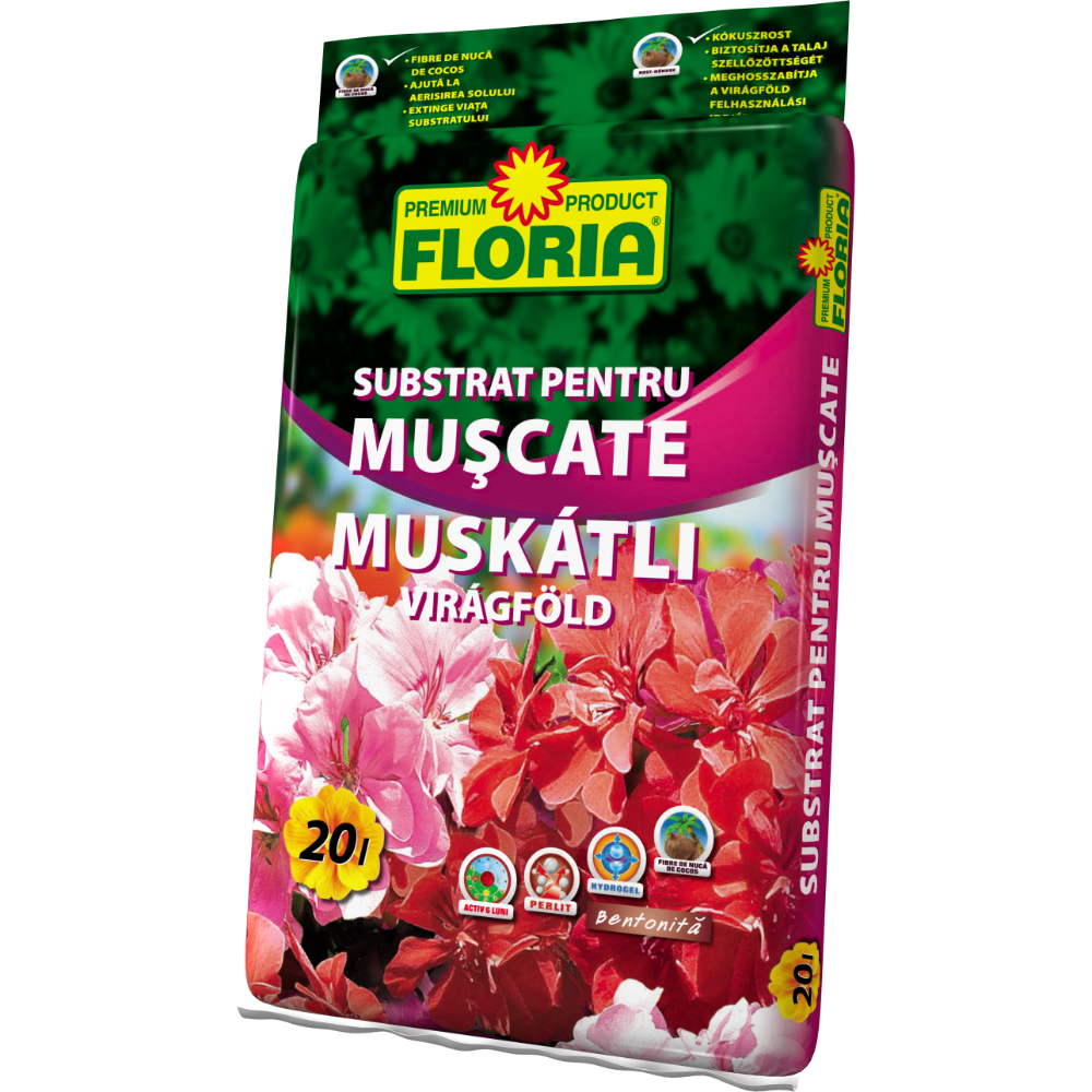 Substrat pentru muscate si plante de balcon Floria, 20 l
