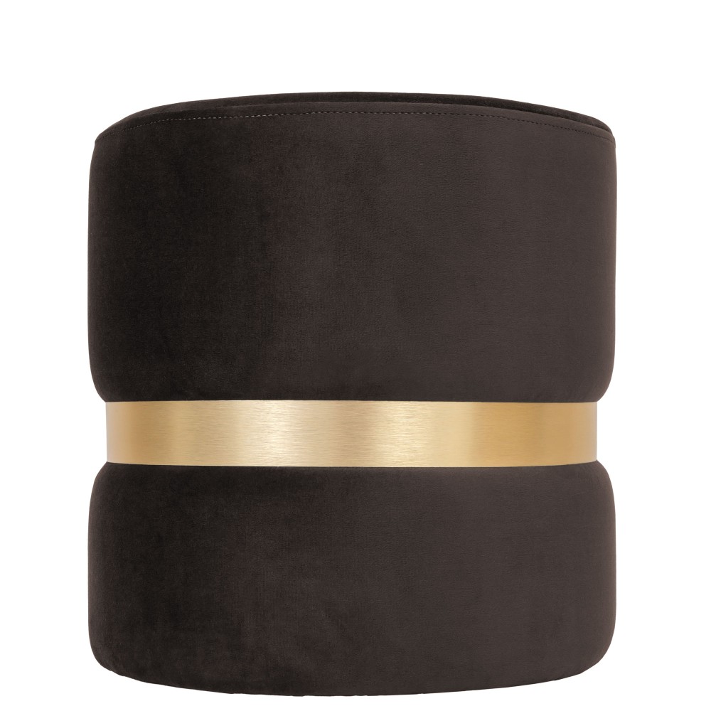 Taburet Ring, inel auriu, stofa maro H48, rotund, 38 x 38 x 40 cm
