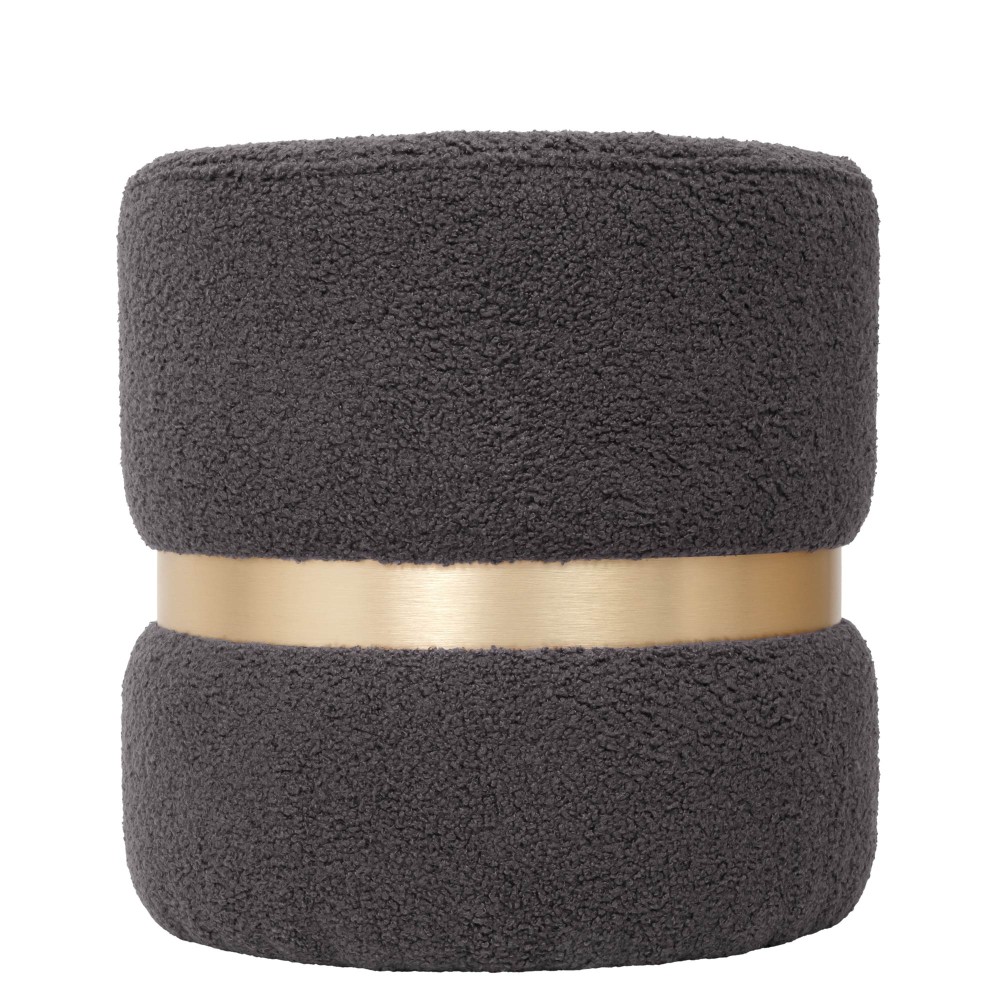 Taburet Ring, inel auriu, textil gri T03, rotund, 38 x 38 x 40 cm