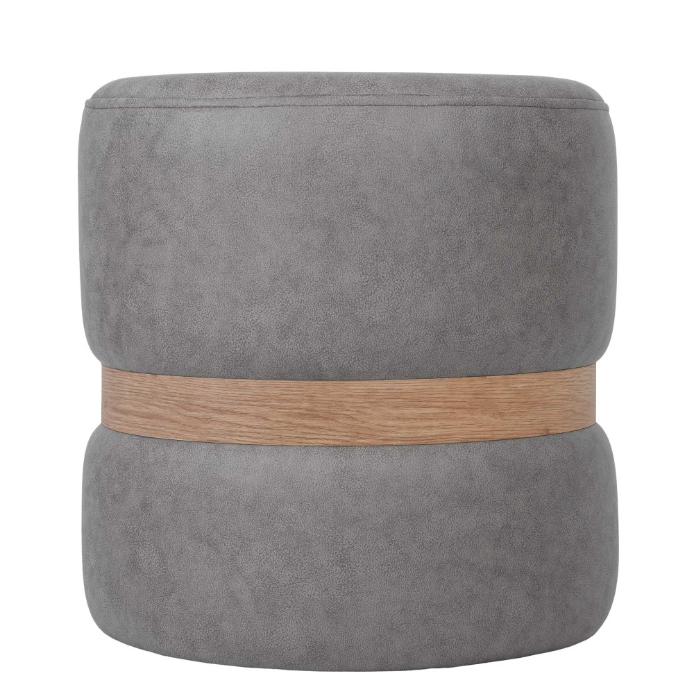Taburet Ring, inel stejar, stofa gri deschis M609, rotund, 38 x 38 x 40 cm