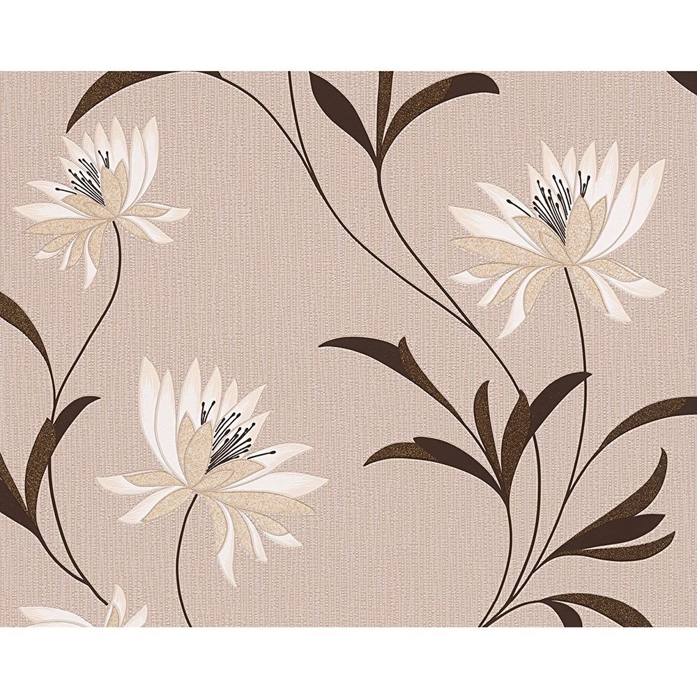 Tapet Atlanta 957201, crem, maro, model floral, 10 x 0.52 m 