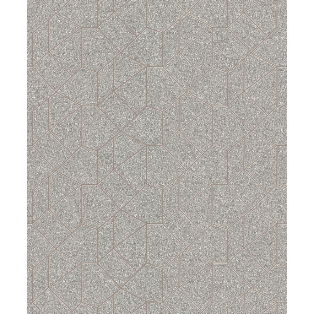 Tapet modern Erisman 10062-02, gri-argintiu, vinil cu design geometric, 53 cm x 10 m