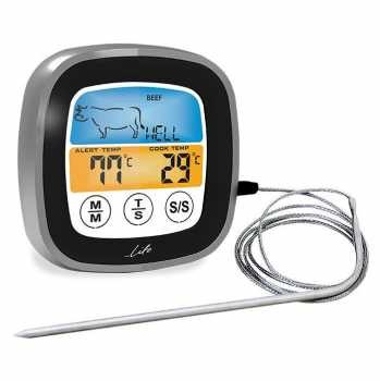 Termometru digital pentru carne si temporizator de bucatarie cu ecran tactil color, Life Well Done