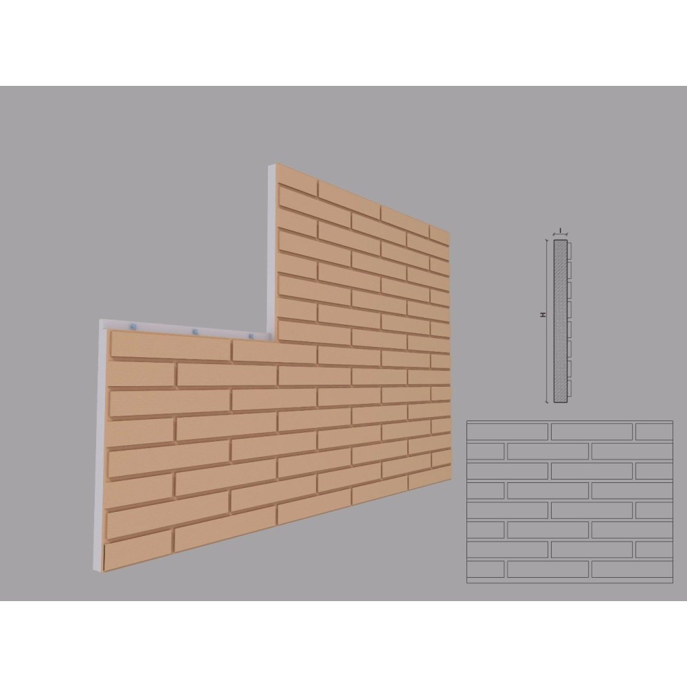 Termosistem decorativ FPTD06, H 500 x L 2000 X G 30 mm