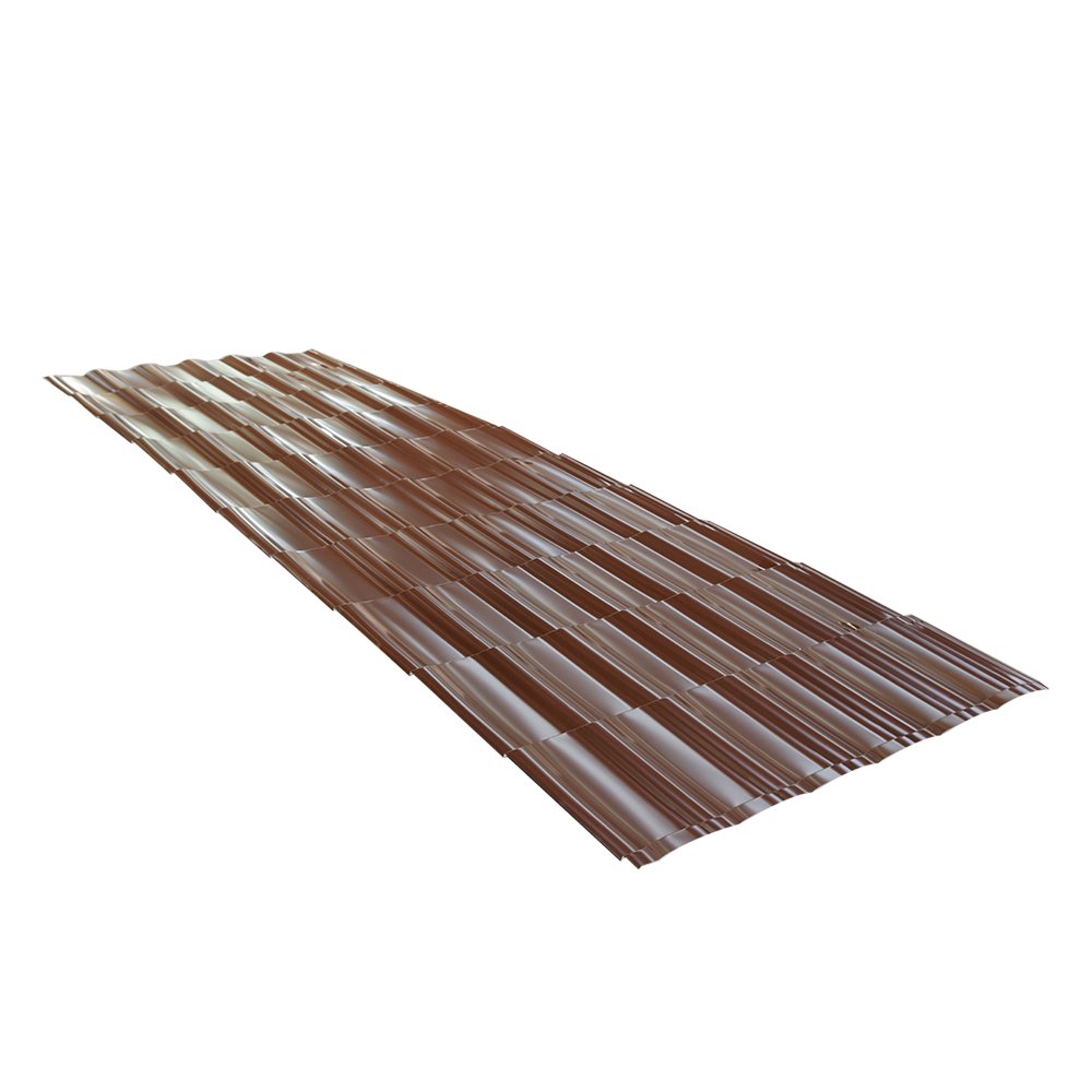 Tigla metalica Durako Riva, maro, RAL 8017, lucios, grosime 0,45 mm, 2,845 x 1,180 m