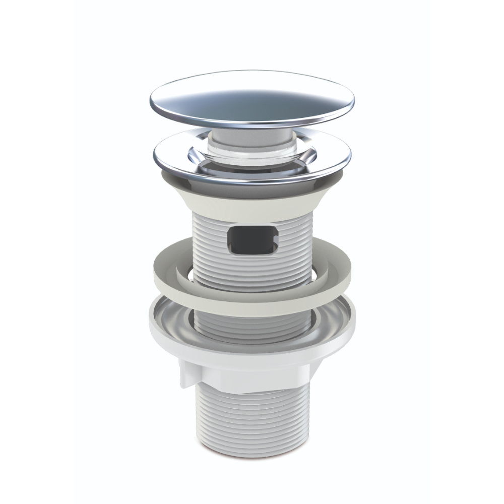 Ventil lavoar Wirquin Quick-Clack, cu preaplin, ABS/inox, crom, diametru 1 1/4 inch