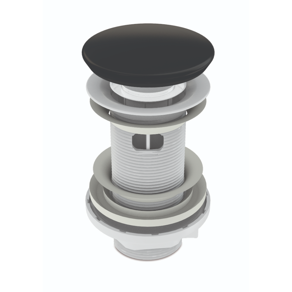 Ventil quick-clack Wirquin, ABS, negru, cu preaplin, diametru 1 1/4 toli