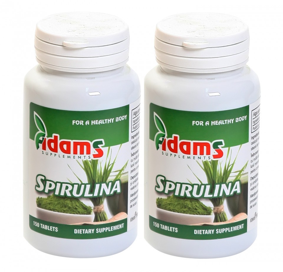 Alga Spirulina Adams Vision (Concentratie: 400 mg, Ambalaj: 150+150 tablete)