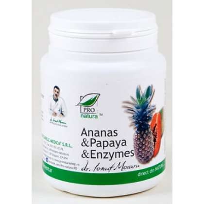 Ananas si Papaya Enzymes Laboratoarele Medica (Concentratie: 100 comprimate)