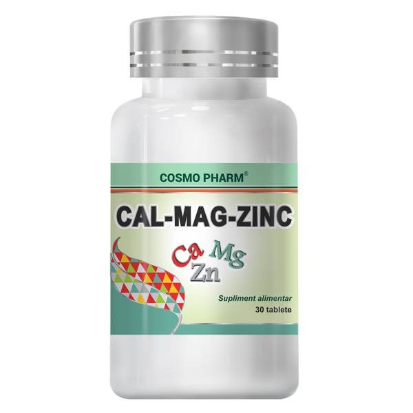 Ca-Mg-Zn Cosmopharm 30 capsule (Ambalaj: 30 capsule, TIP PRODUS: Suplimente alimentare, Concentratie: 472 mg)