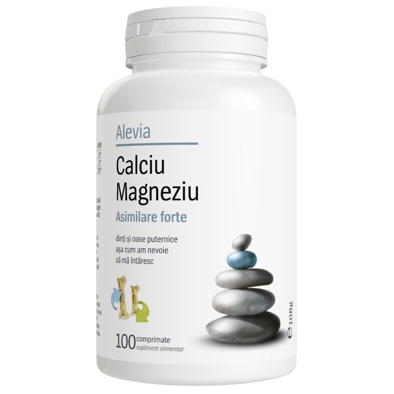 Calciu Magneziu Asimilare Forte, 100 comprimate, Alevia (Concentratie: 100 comprimate)